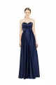 Sleeveless Sweetheart Stretch Satin Dark Navy Long Black Tie Evening Gown / Bridesmaid Dress Bath