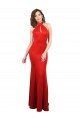 Sleeveless Halter Neck Stretch Satin Red Long Formal Evening Gown / Prom Dress / Bridesmaid Dress Bath