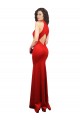 Sleeveless Halter Neck Stretch Satin Red Long Formal Evening Gown / Prom Dress / Bridesmaid Dress Bath