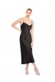 Sleeveless Cowl Neck Stretch Satin Black Midi Length Formal Evening Gown / Prom Dress / Bridesmaid Dress Bath