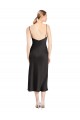 Sleeveless Cowl Neck Stretch Satin Black Midi Length Formal Evening Gown / Prom Dress / Bridesmaid Dress Bath