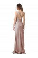Sleeveless One Shoulder Stretch Satin Dusty Pink Long Formal Evening Gown / Prom Dress / Bridesmaid Dress Bath