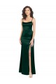 Sleeveless Scoop Neck Stretch Satin Hunter Long Formal Evening Gown / Prom Dress / Bridesmaid Dress Bath