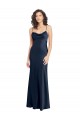 Sleeveless Cowl Neck Stretch Satin Dark Navy Long Black Tie Evening Gown / Prom Dress / Bridesmaid Dress Bath