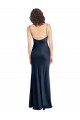 Sleeveless Cowl Neck Stretch Satin Dark Navy Long Black Tie Evening Gown / Prom Dress / Bridesmaid Dress Bath