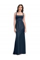 Sleeveless Square Neck Stretch Satin Dark Navy Long Formal Evening Gown / Prom Dress / Bridesmaid Dress Bath
