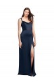 Sleeveless Cowl Neck Stretch Satin Dark Navy Long Formal Evening Gown / Prom Dress / Bridesmaid Dress Bath