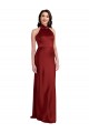 Sleeveless Halter Neck Stretch Satin Burgundy Long Black Tie Evening Gown / Prom Dress / Bridesmaid Dress Bath