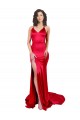 Sleeveless Sweetheart Stretch Satin Red Long Formal Evening Gown / Prom Dress / Bridesmaid Dress Bath
