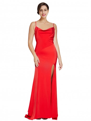 Sleeveless Strapless Stretch Satin Red Long Formal Evening Gown / Prom Dress / Bridesmaid Dress Bath