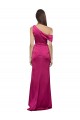Sleeveless One Shoulder Stretch Satin Fuchsia Long Bridesmaid Dress / Evening Dress Bath