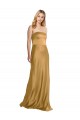 Sleeveless Strapless Stretch Satin Gold Long Formal Evening Gown / Prom Dress / Bridesmaid Dress Bath