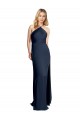 Sleeveless Halter Neck Stretch Satin Dark Navy Long Formal Evening Gown / Prom Dress / Bridesmaid Dress Bath
