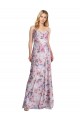 Sleeveless Cowl Neck Stretch Satin & Floral Long Formal Evening Gown / Bridesmaid Dress Bath