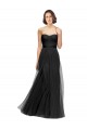 Sleeveless Sweetheart Tulle Black Long Bridesmaid Gown Bath