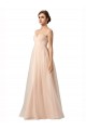 Sleeveless Sweetheart Tulle Nude Long Bridesmaid Evening Gowns Bath