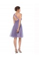Sleeveless One Shoulder Tulle Watermelon Long Bridesmaid Dress Bath