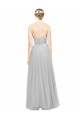 Sleeveless Sweetheart Tulle Silver Long Bridesmaid Dress Bath