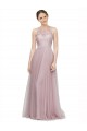 Sleeveless Sweetheart Tulle & Lace Light Lilac Long Bridesmaid Dress Bath
