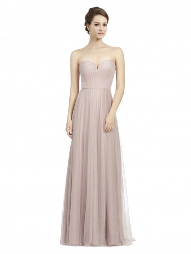 Sleeveless Sweetheart Tulle Vintage Rose Long Formal Dress / Bridesmaid Dress Bath