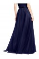 Sleeveless High Neck Tulle Navy Blue Long Semi Formal Evening Dress / Bridesmaid Dress Bath