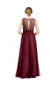 Sleeveless Boat Neck Tulle Burgundy Long Semi Formal Evening Dress / Bridesmaid Dress Bath