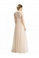 Sleeveless Illusion Neck Tulle & Lace Ivory Long Bridesmaid Dress Bath