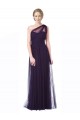 Sleeveless Sweetheart Tulle Plum Long Bridesmaid Dress Bath