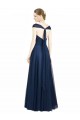 Sleeveless Sweetheart Tulle Dark Navy Long Bridesmaid Dress Bath