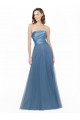 Sleeveless Strapless Satin & Tulle Long Bridesmaid Dress Bath