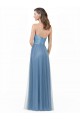 Sleeveless Strapless Satin & Tulle Long Bridesmaid Dress Bath