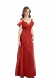 Cold Shoulder Sweetheart Tulle Red Long Formal Dress / Bridesmaid Dress Bath