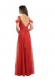 Cold Shoulder Sweetheart Tulle Red Long Formal Dress / Bridesmaid Dress Bath