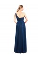 Sleeveless One Shoulder Tulle Black Long Bridesmaid Dress / Evening Dress Bath