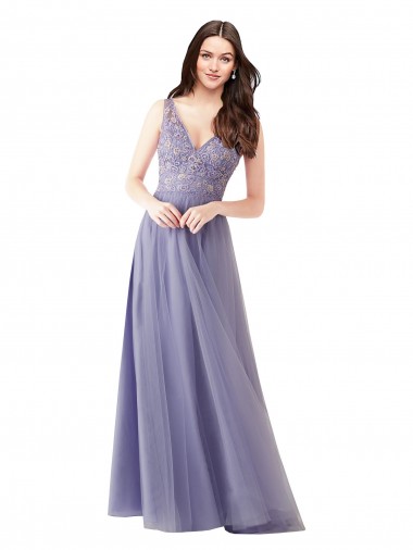 Sleeveless Sweetheart Tulle & Lace Long Formal Dress / Bridesmaid Dress Bath