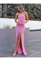 Sleeveless Halter Neck Velvet Sequin Shown Color Long Prom Dress Bath