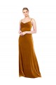 Sleeveless Cowl Neck Stretch Velvet Gold Long Prom Dress / Bridesmaid Dress Bath