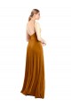 Sleeveless Cowl Neck Stretch Velvet Gold Long Prom Dress / Bridesmaid Dress Bath