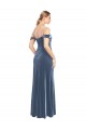 Sleeveless Strapless Stretch Velvet Dusty Blue Long Prom Dress / Bridesmaid Dress Bath