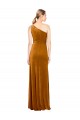 Sleeveless One Shoulder Stretch Velvet Gold Long Formal Evening Gown / Prom Dress / Bridesmaid Dress Bath