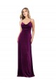 Sleeveless V-Neck Stretch Velvet Grape Long Formal Evening Gown / Prom Dress / Bridesmaid Dress Bath