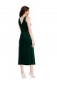 Sleeveless Cowl Neck Stretch Velvet Dark Green Midi Length Evening Gown / Prom Dress / Bridesmaid Dress Bath