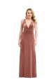 Sleeveless V-Neck Stretch Velvet Cinnamon Rose Long Bridesmaid Dress / Evening Dress Bath