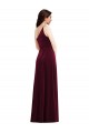 Sleeveless One Shoulder Stretch Velvet Burgundy Long Black Tie Evening Dress / Prom Dress / Bridesmaid Dress Bath