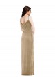 Sleeveless One Shoulder Stretch Velvet Champagne Long Black Tie Evening Gown / Prom Dress / Bridesmaid Dress Bath