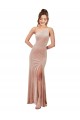 Sleeveless One Shoulder Stretch Velvet Pink Long Black Tie Evening Gown / Prom Dress / Bridesmaid Dress Bath