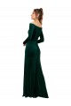 Long Sleeves Off the Shoulder Stretch Velvet Dark Green Long Formal Evening Gown / Prom Dress / Bridesmaid Dress Bath