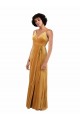 Sleeveless V-Neck Stretch Velvet Gold Long Black Tie Evening Gown / Prom Dress / Bridesmaid Dress Bath