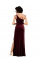 Sleeveless One Shoulder Stretch Velvet Burgundy Long Formal Evening Gown / Prom Dress / Bridesmaid Dress Bath
