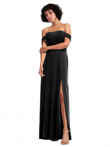 Sleeveless Strapless Stretch Velvet Black Long Formal Evening Gown / Prom Dress / Bridesmaid Dress Bath